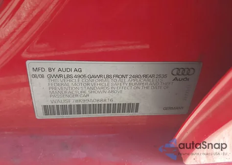 2009 Audi A4 2.0T Premium из США, поврежденный, VIN WAUSF78K99A088816